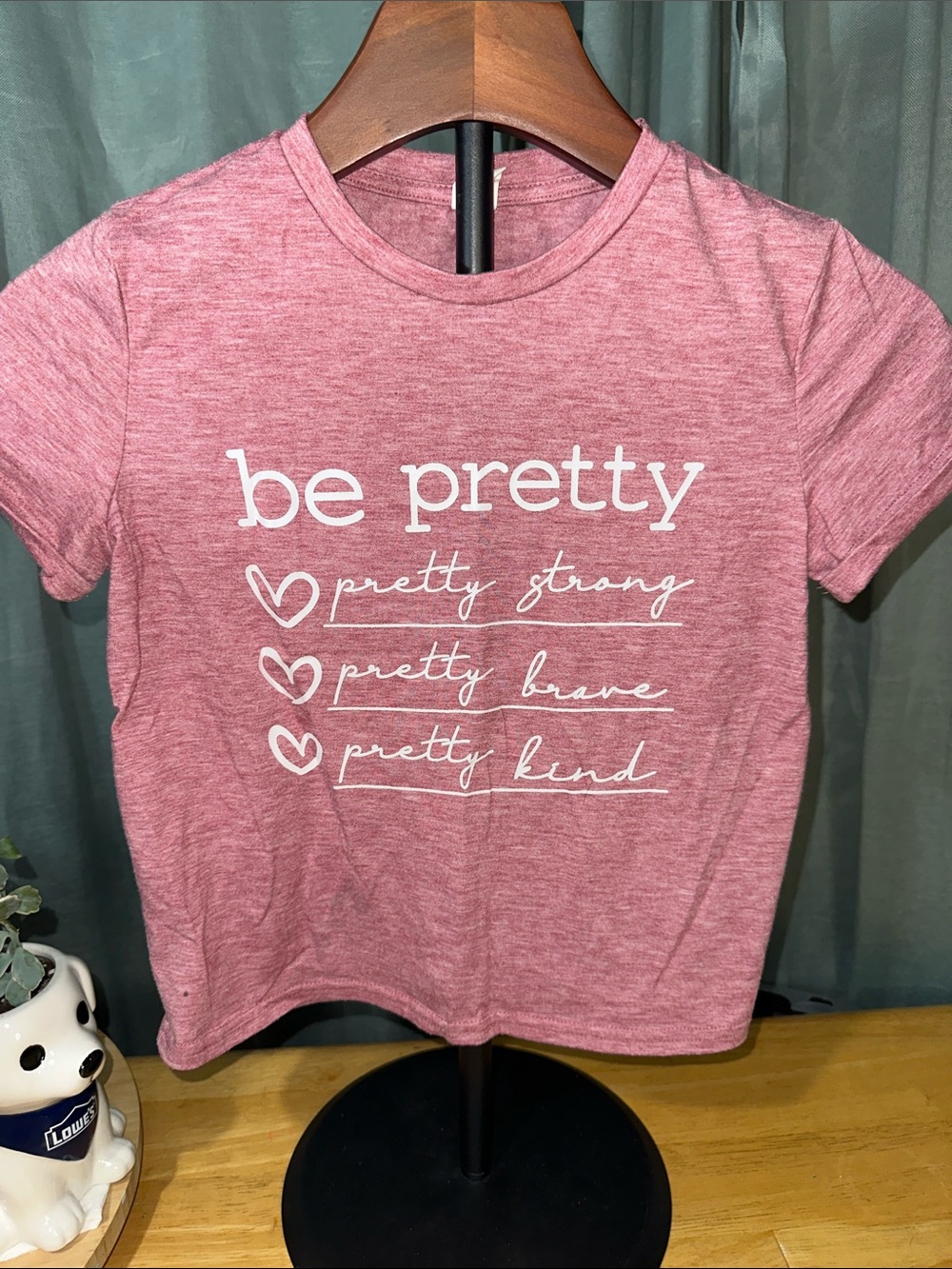 SHEIN Pink 'Be Pretty' Graphic Tee